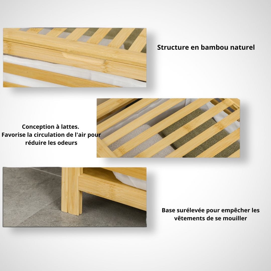 Panier à linge en bambou | Azalea Bois / 50x36x60 cm