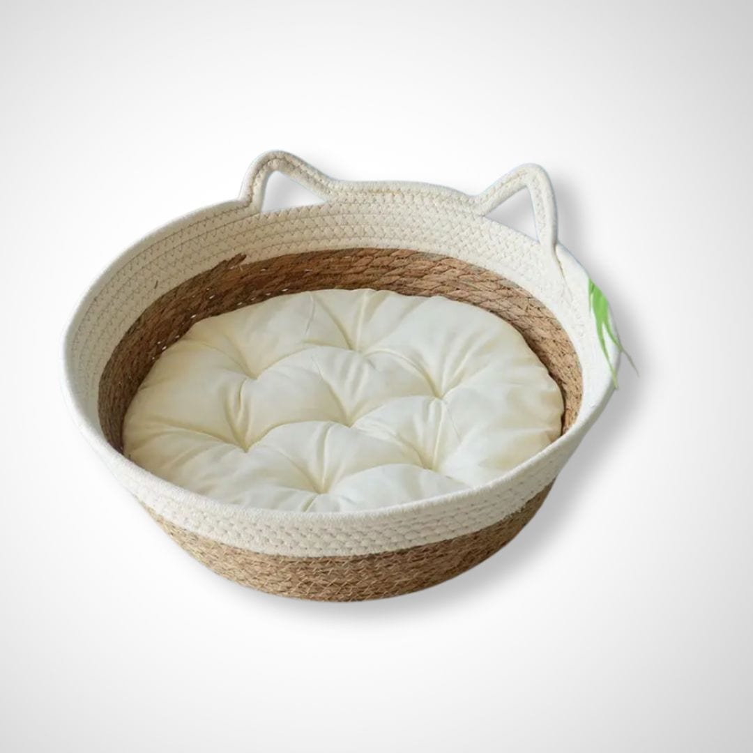 Panier chien / chat | Zoé Blanc / coussin blanc / S 35CM