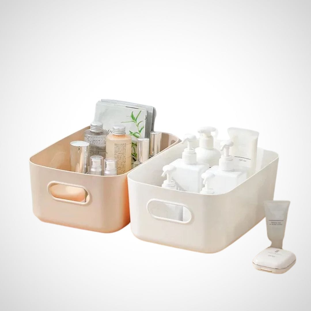 Panier de rangement en plastique | Santalis Beige / Moyen: 10x25x16.5 cm