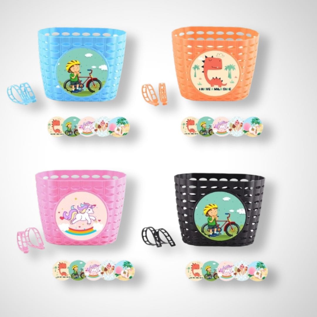 Panier vélo | Dakar Bleu avec autocollants / 15x20x13 cm