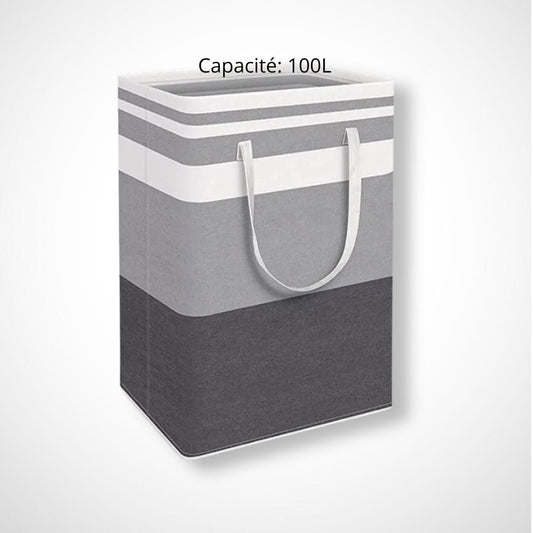 Panier à linge pliable | Dahlia Gris / 100L / 55x32x60 cm