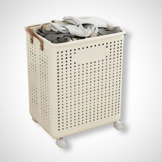 Panier à linge pliable | Rose BLANC / 50x31x37.7 cm