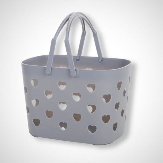 Panier de rangement en plastique | Fuchsia Gris / 16.5x24.5x14.3 cm